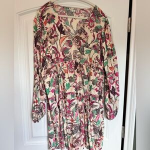 Old Navy Floral Boho Tiered Dress Long Sleeve Women’s XL